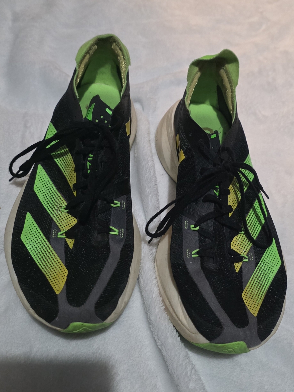 Adidas Adizero Adios Pro 3 Men's Athletic Trainers in Black and Neon Green